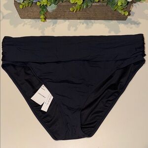 Bleu Rod Beattie Kore Sarong Swimsuit Bottoms Black Extra Fold-over Waist NEW
